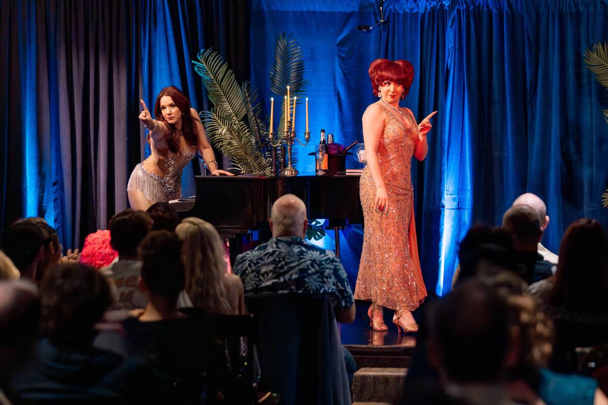 Sarah Hester Ross, left, and Carisa Hendrix appear in "Viva Las Lucy and Sarah" at the MGM Gran ...