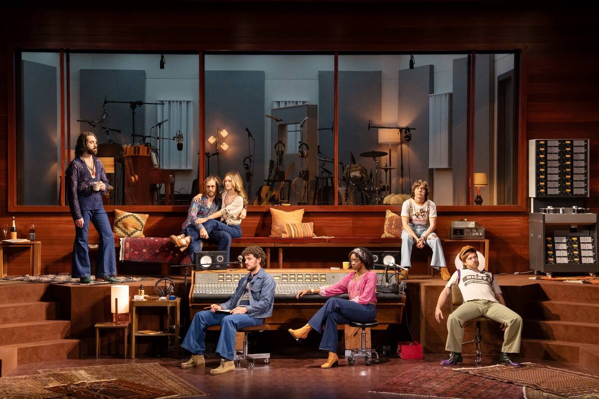 Cast members are shown in the first national tour of "Stereophonic," playing The Smith Center f ...