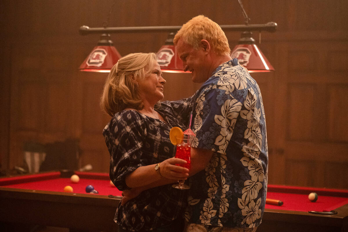This image released by Hulu shows Patricia Arquette, left, and Jason Clarke in a scene from the ...