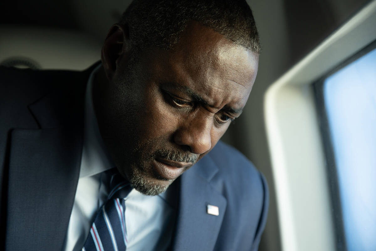 Idris Elba as POTUS. in "A House of Dynamite." (Eros Hoagland/Netflix)