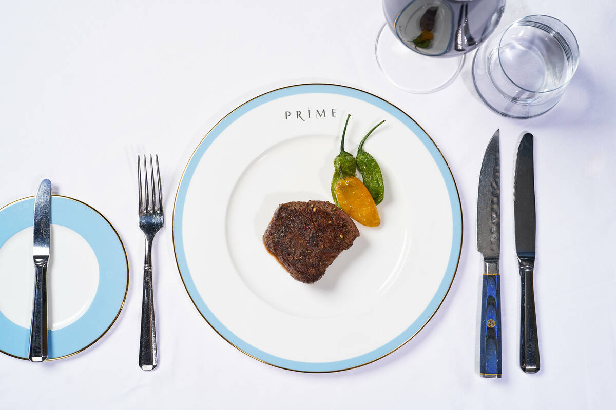 A5 Wagyu from Kagoshima Prefecture Filet Mignon at Prime Steakhouse at Bellagio. (Al Powers/Pow ...