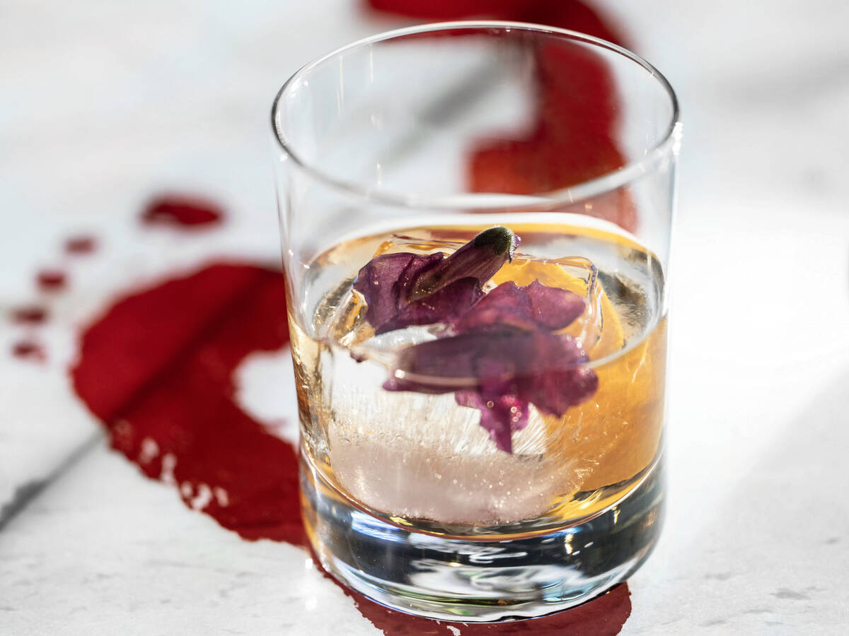 A light of the pear cocktail is photographed at Gastropub Nisei Wednesday, Oct. 29, 2025 in Las ...