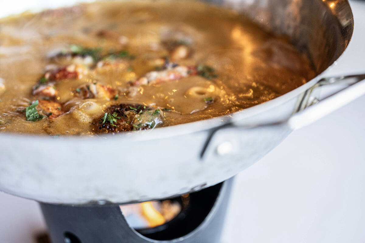 A shrimp pan roast is photographed at Gastropub Nisei Wednesday, Oct. 29, 2025 in Las Vegas. (B ...