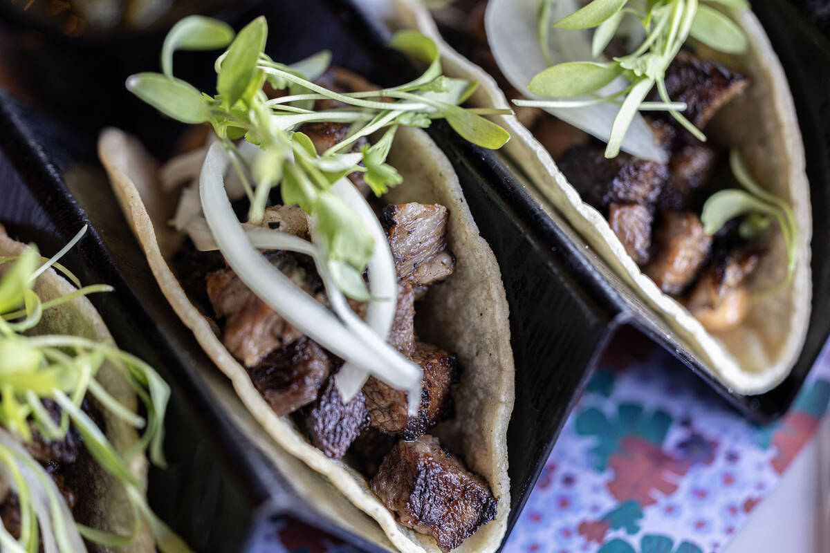 Kalbi tacos are photographed at Gastropub Nisei Wednesday, Oct. 29, 2025 in Las Vegas. (Benjami ...