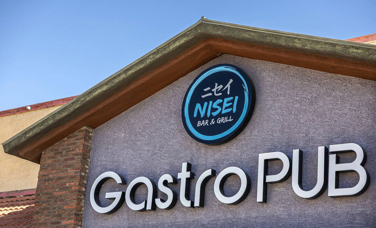 The exterior of Gastropub Nisei is seen Wednesday, Oct. 29, 2025 in Las Vegas. (Benjamin Hager/ ...