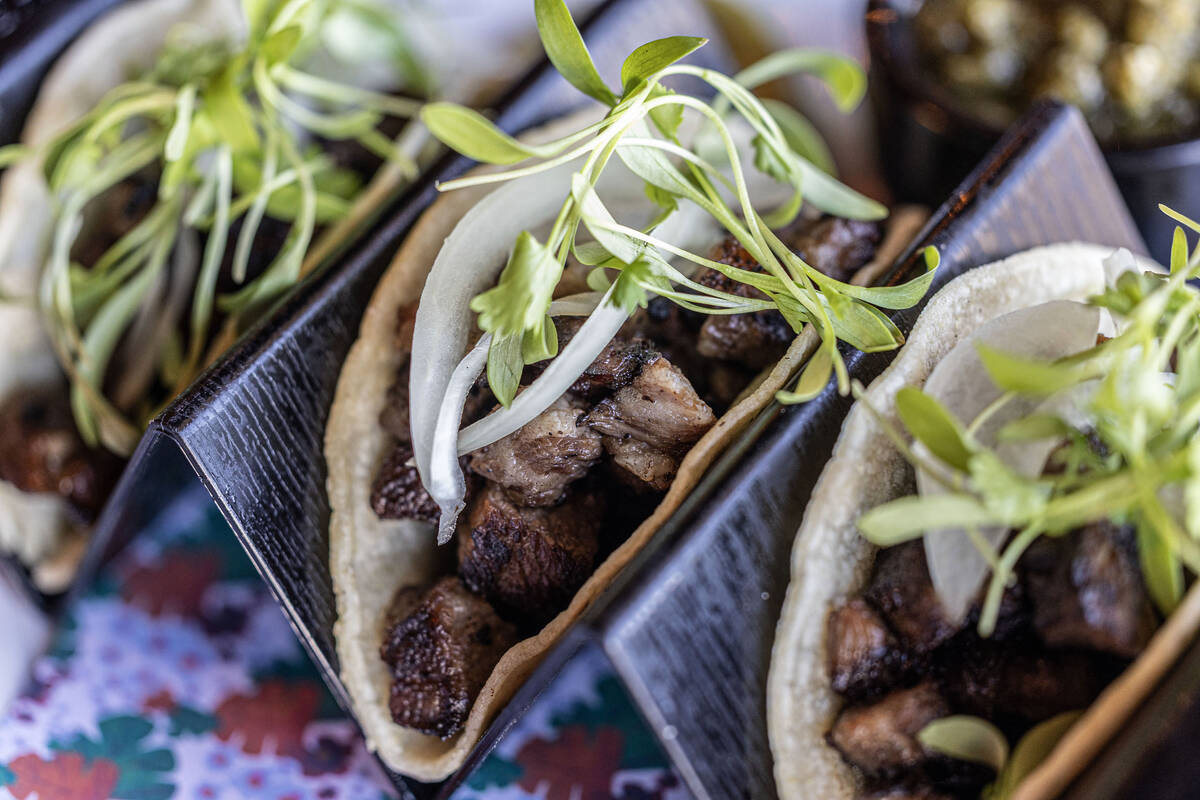 Kalbi tacos are photographed at Gastropub Nisei Wednesday, Oct. 29, 2025 in Las Vegas. (Benjami ...