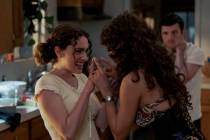 Rachel Sennott, Odessa A’zion and Josh Hutcherson in a scene from "I Love LA." ...