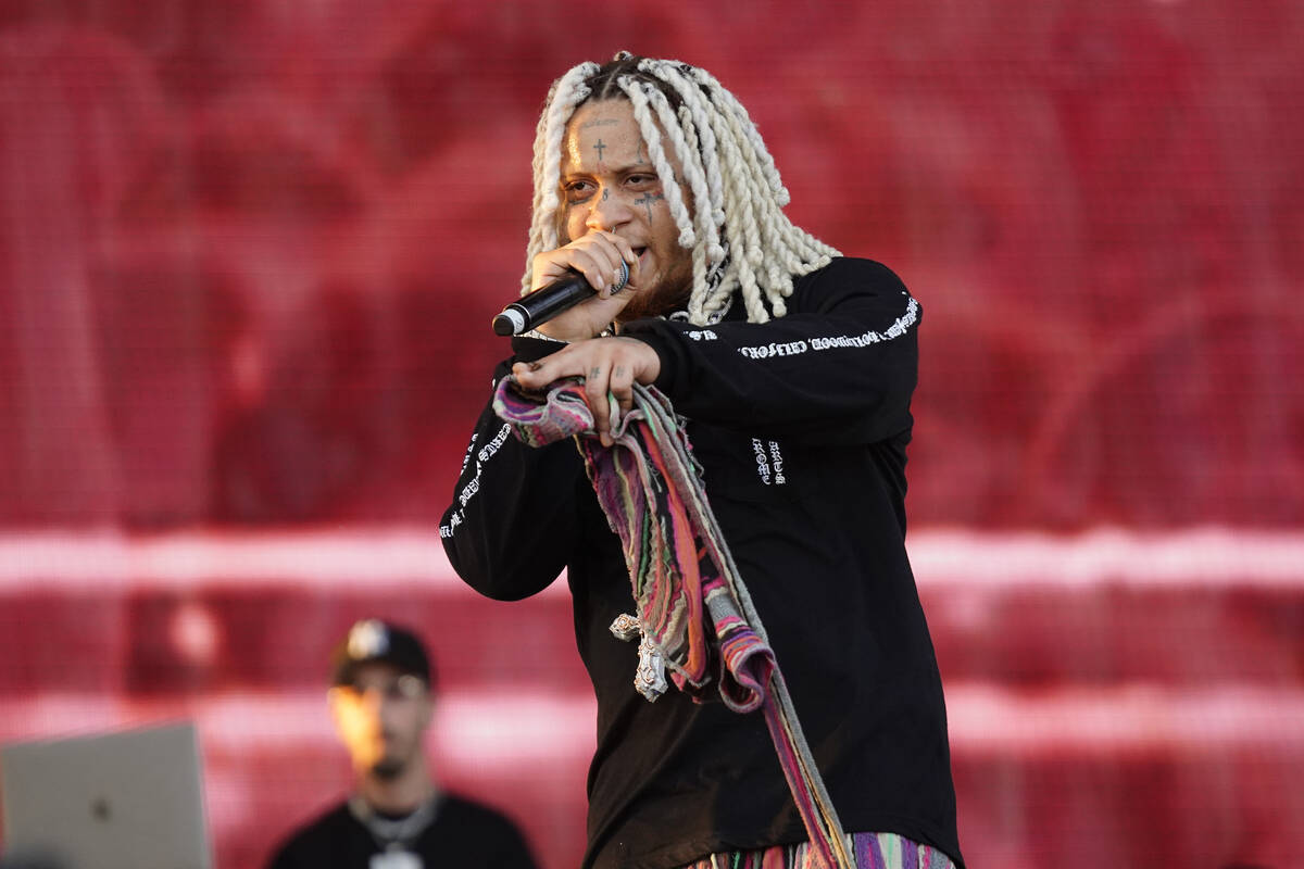 Trippie Redd performs during the Summer Smash Music Festival on Friday, June 20, 2025, in Bridg ...