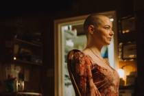 This image released by Focus Features shows Emma Stone in a scene from "Bugonia." (At ...