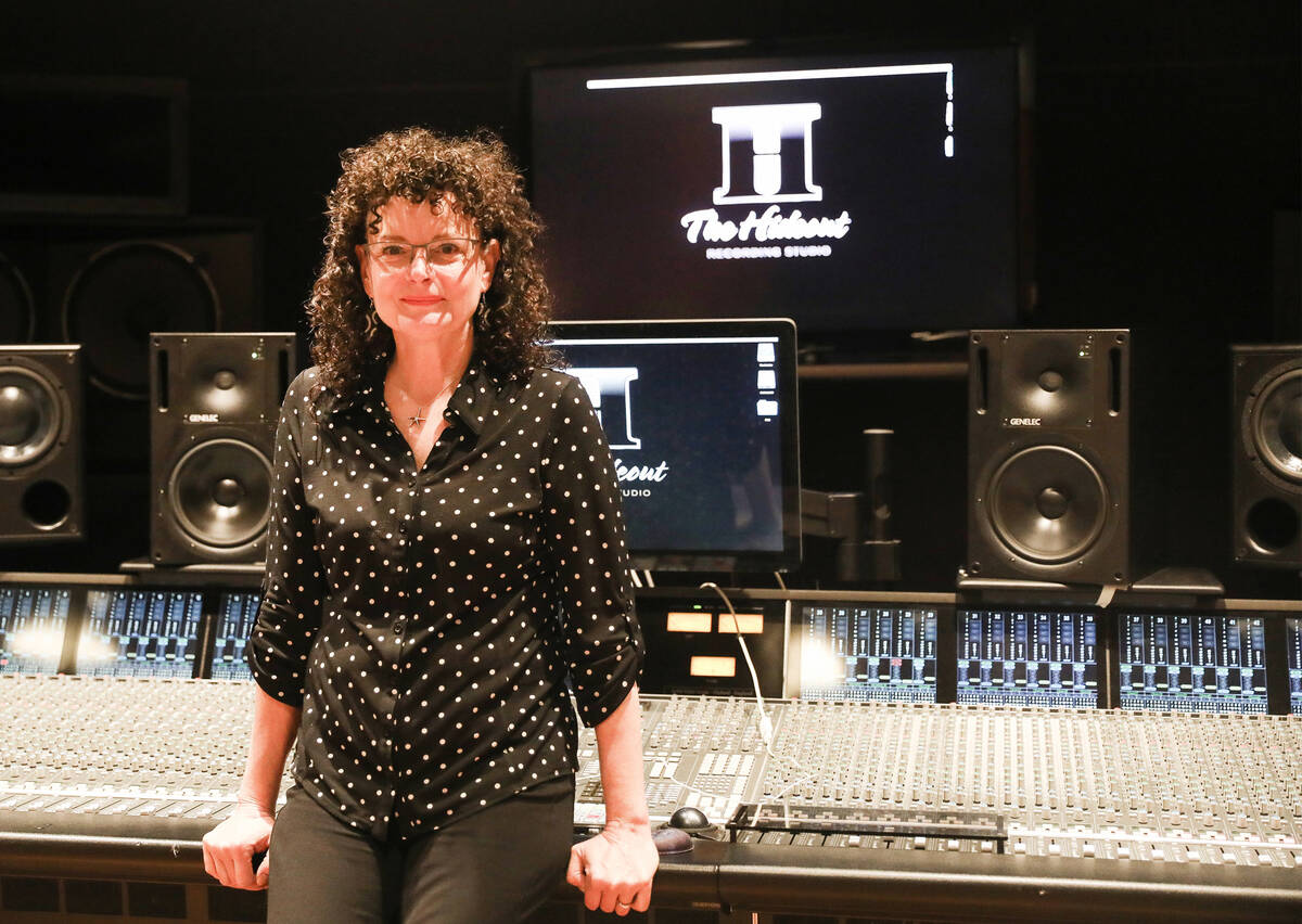 Zoe Thrall, director of studio operations at The Hideout recording studio in Henderson, poses f ...