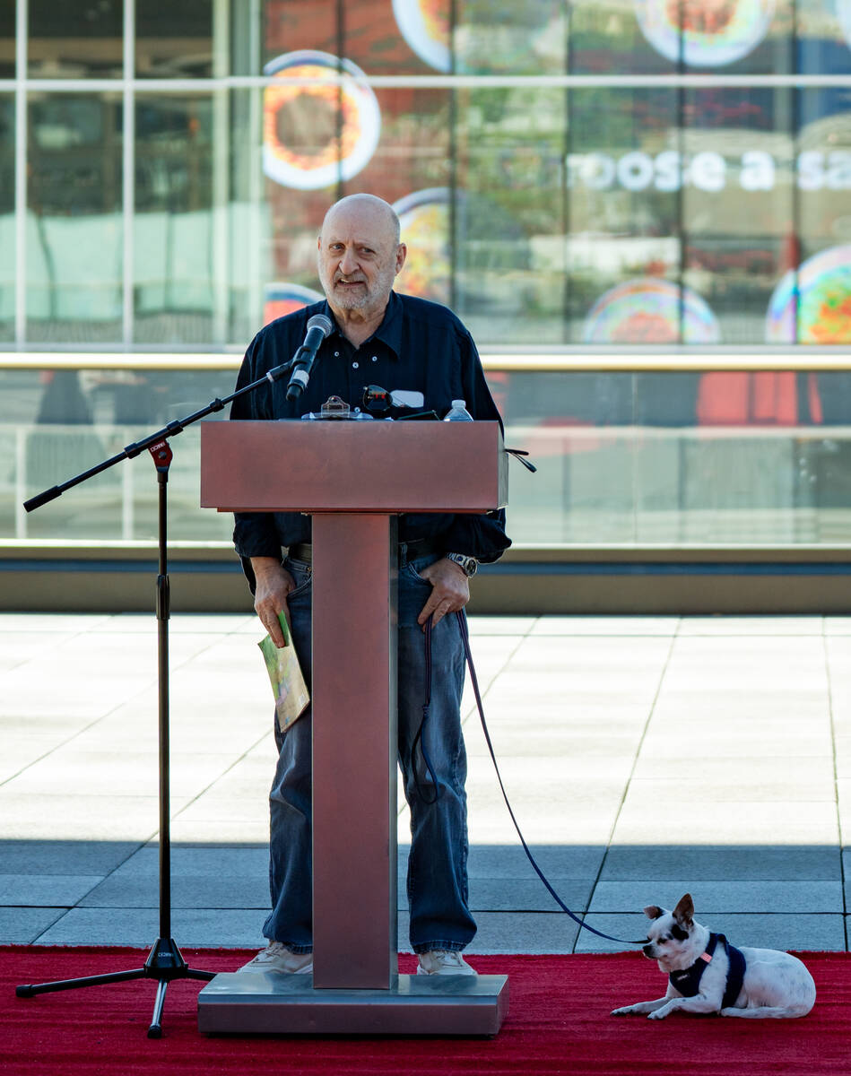 Ken Levin Head of PitchCraft in ScreamLabs speaks to guests during an event announcing HallowSc ...
