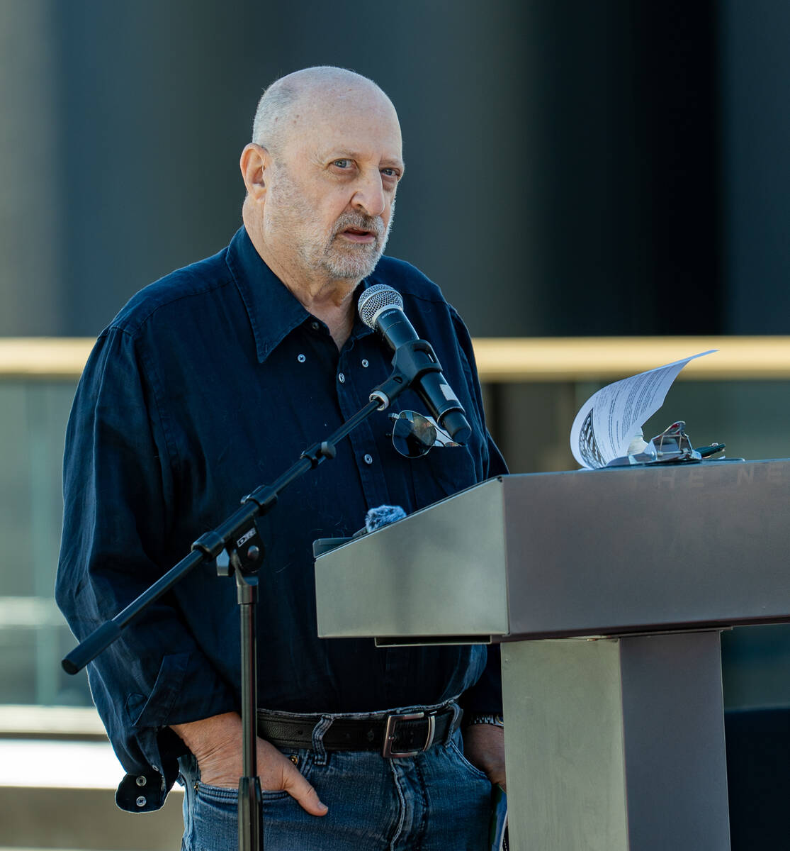 Ken Levin Head of PitchCraft in ScreamLabs speaks to guests during an event announcing HallowSc ...