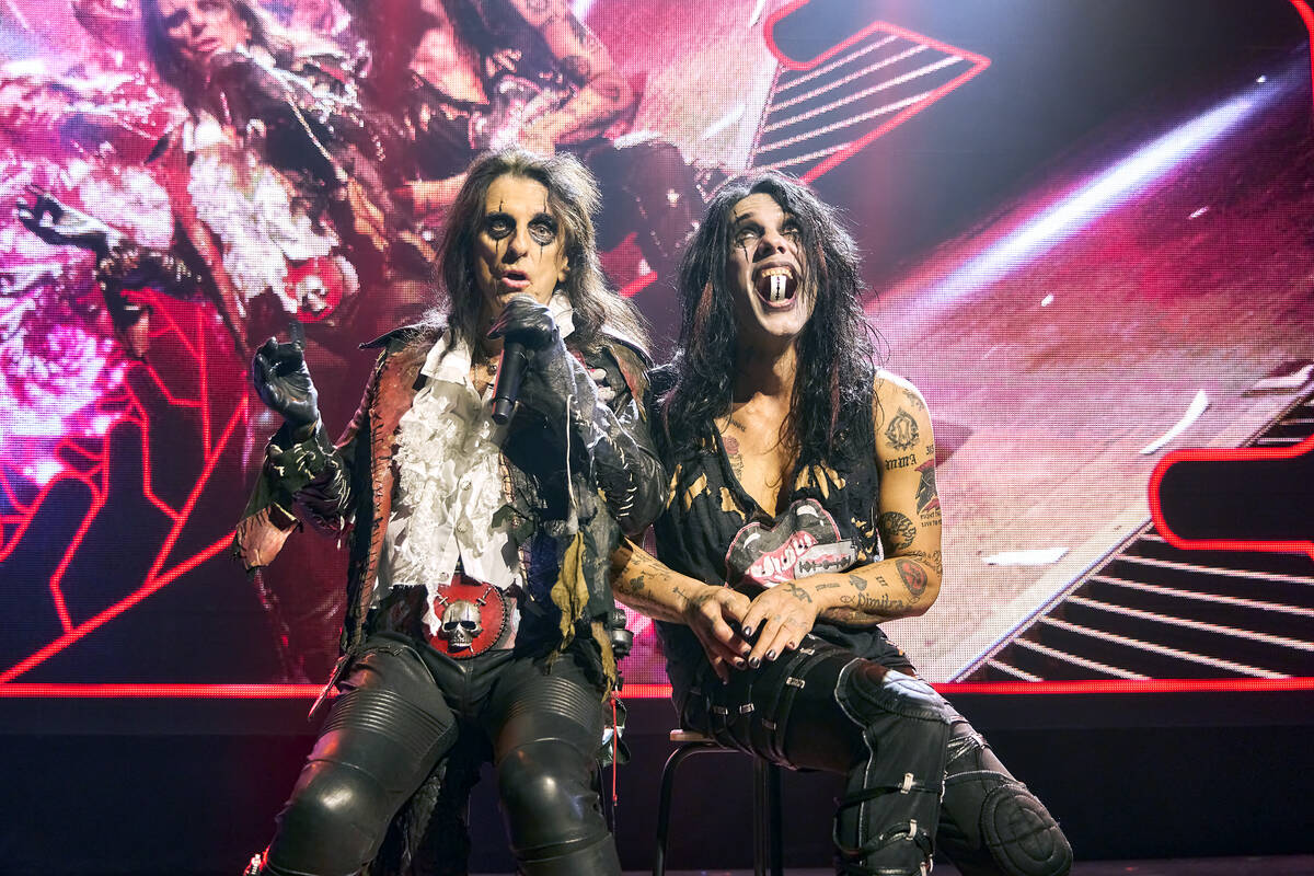 Alice Cooper and Criss Angel pose for promotional photos for their new show “Welcome To Our N ...