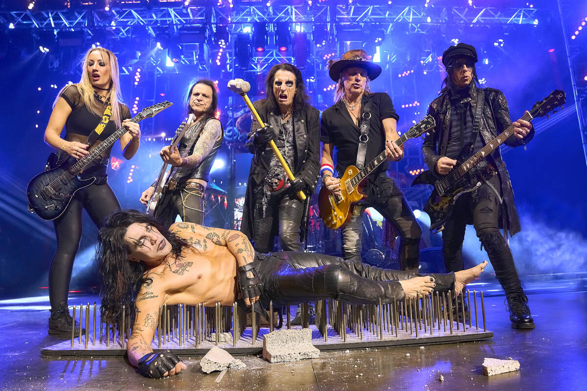 Alice Cooper and Criss Angel pose for promotional photos for their new show “Welcome To Our N ...