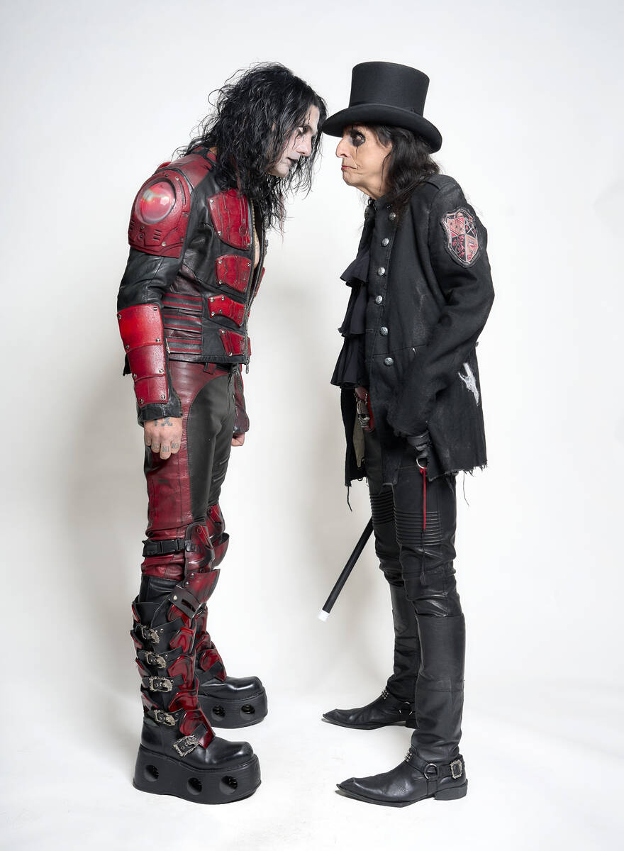 Alice Cooper and Criss Angel pose for promotional photos for their new show “Welcome To Our N ...