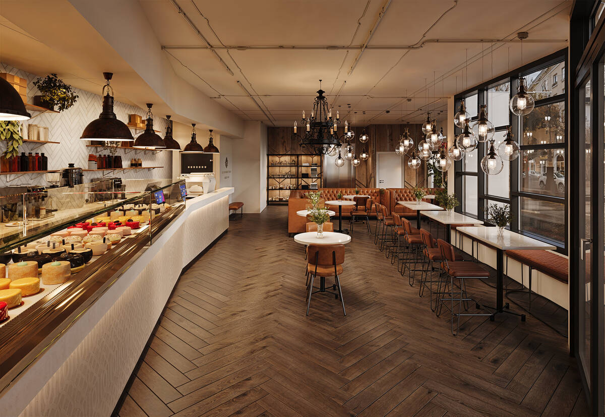 A rendering of the interior of The Coffee Class planned to debut in early 2026 in the Water Str ...