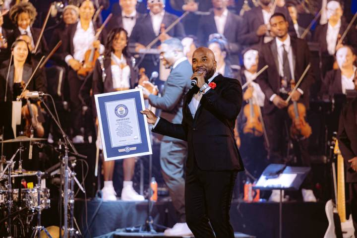 Hip-hop superstar Jeezy is presented an official Guinness World Record for his show largest orc ...