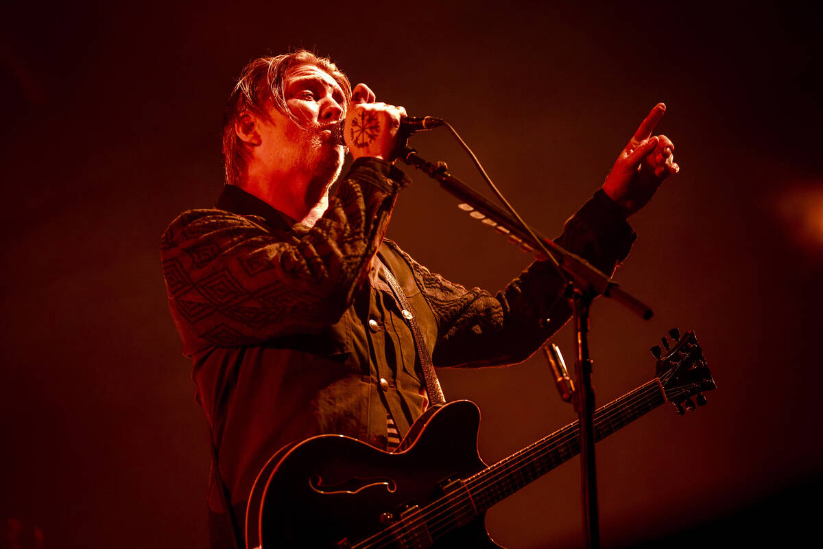 Josh Homme of Queens of the Stone Age performs on day two of Riot Fest on Saturday, Sept. 16, 2 ...