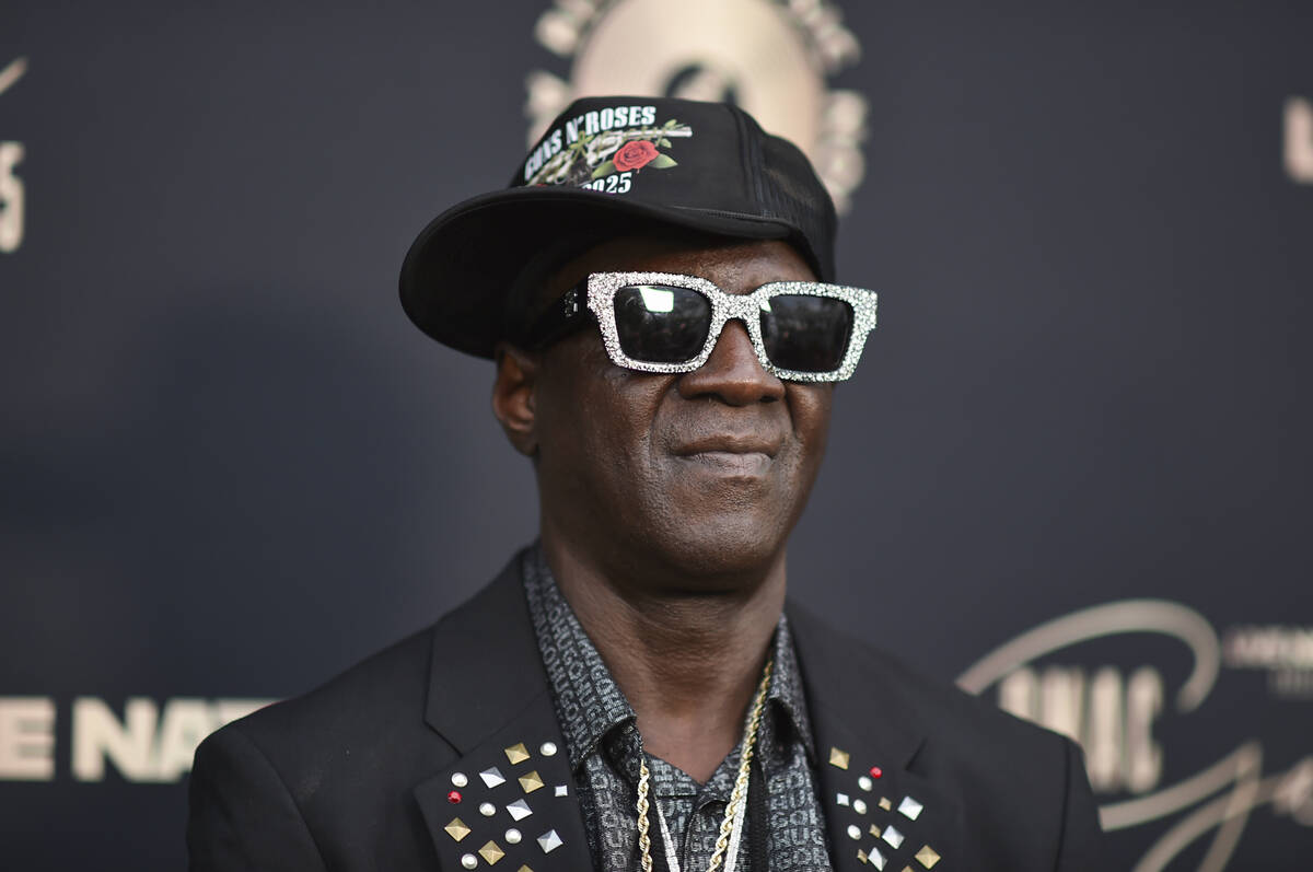 Flavor Flav arrives at the Black Music Action Coalition Gala on Thursday, Sept. 18, 2025, at Th ...
