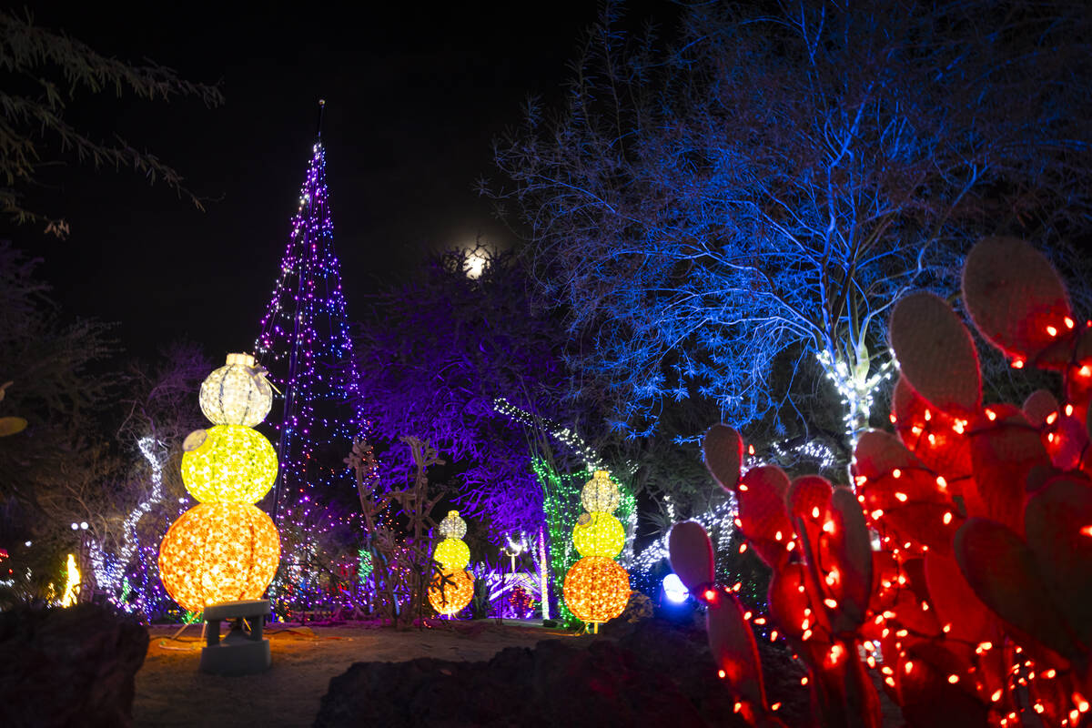 Ethel M Chocolates' Holiday Cactus Garden is seen on Monday, Dec. 16, 2024, in Henderson. ...