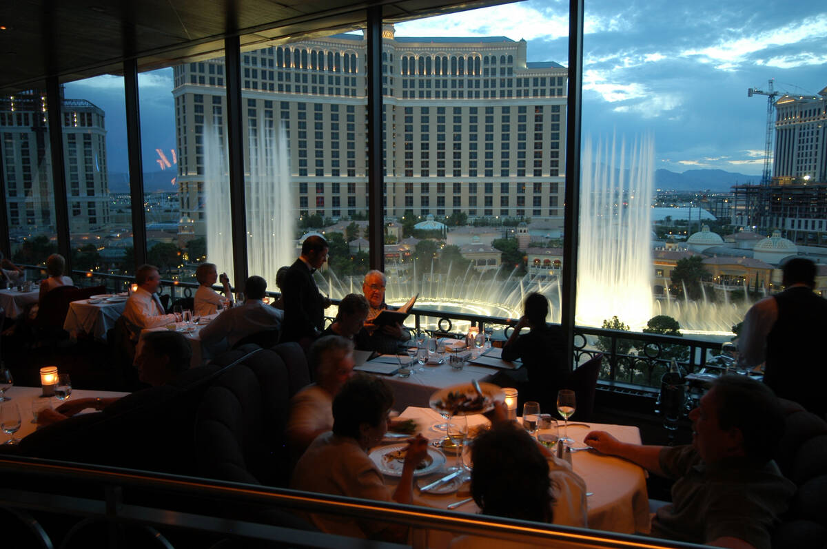 Window tables at Eiffel Tower Restaurant at Paris Las Vegas on the Strip. (Lettuce Entertain You)