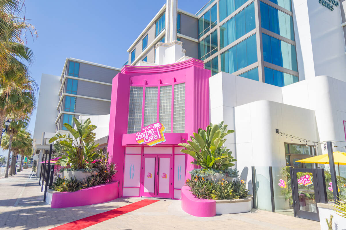 Malibu Barbie Cafe is set to pop up in December 2025 at Area15 near the Las Vegas Strip. Shown ...