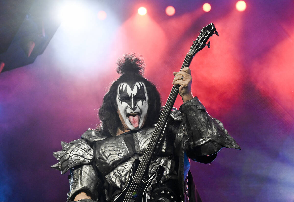 Gene Simmons of KISS performs during the final night of the "Kiss Farewell Tour" on S ...