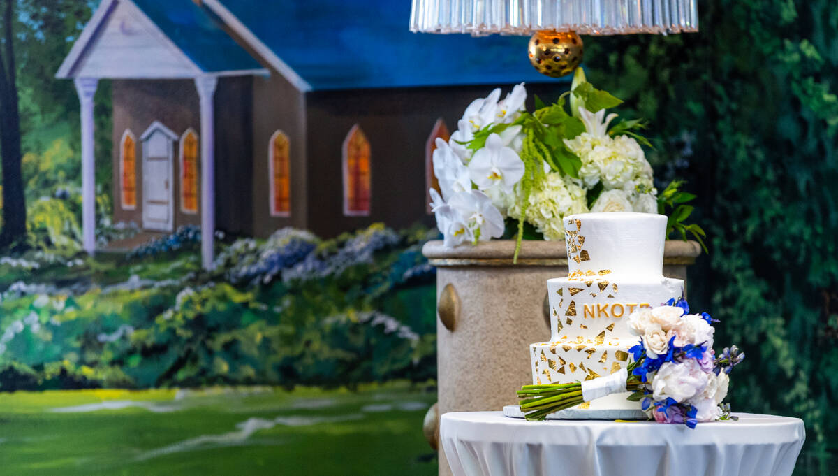 A cake and bouquet are ready as the New Kids on the Block announce new performance dates with a ...