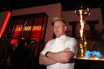 Chef Gordon Ramsay poses at his Hell’s Kitchen restaurant at Caesars Palace on the Strip in L ...