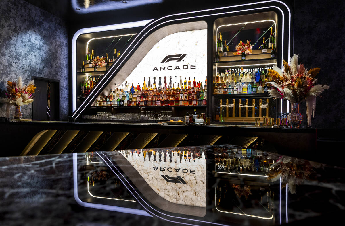 A smaller bar is stocked and ready for customers as the F1 Las Vegas Arcade will open next week ...