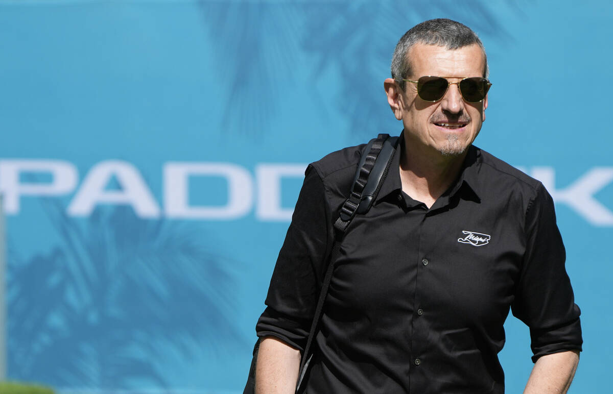 Guenther Steiner, former principal of the Haas team, arrives before the start of the Sprint rac ...