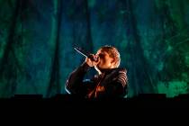 Kaskade performs at the Kinetic Field stage during the final day of the Electric Daisy Carnival ...