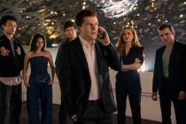This image released by Lionsgate shows, from left, Justice Smith, Ariana Greenblatt, Dominic Se ...