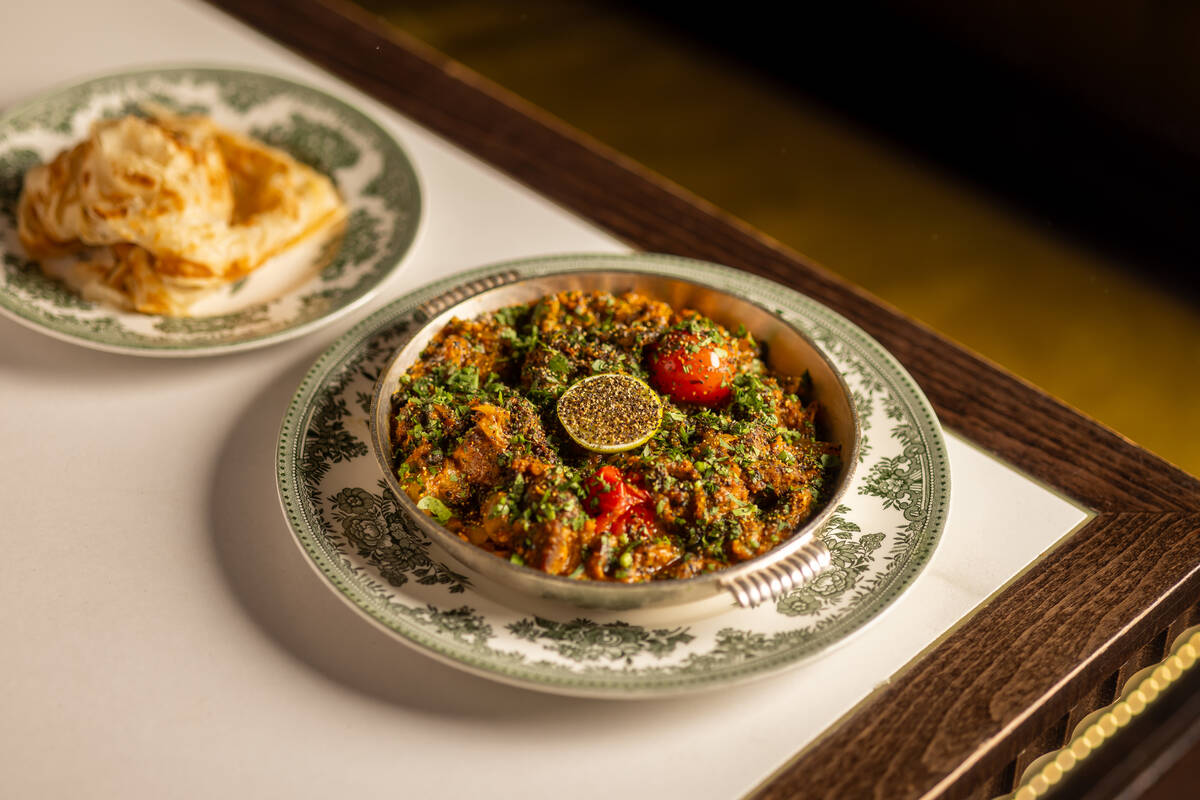 Beef short rib pepper stir-fry from Gymkhana, the high-style Indian restaurant from London open ...