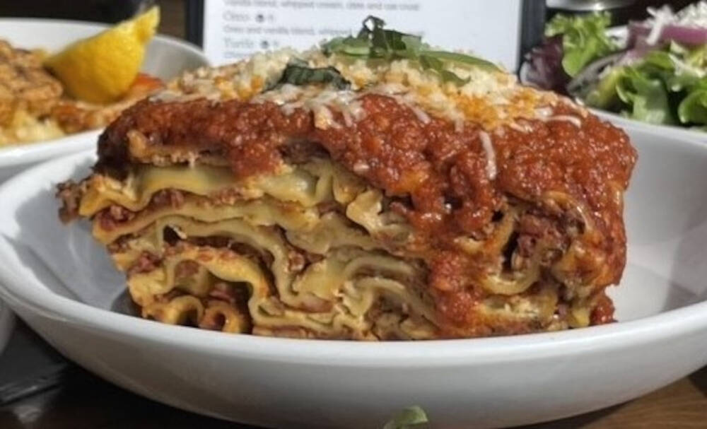 Lasagna from Tarantino's Vegas in Las Vegas. (Tarantino's Vegan)