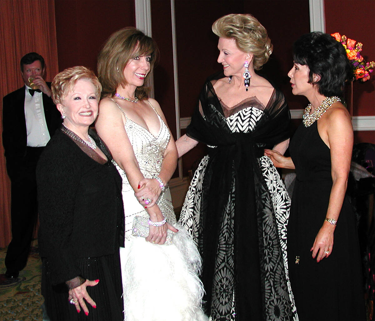 Attendees of the Nevada Ballet Theatre's annual Black & White Ball, from left, Nancy Housse ...