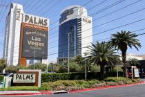 The Palms Casino Resort is shown during a celebration of the one-year anniversary of the San Ma ...
