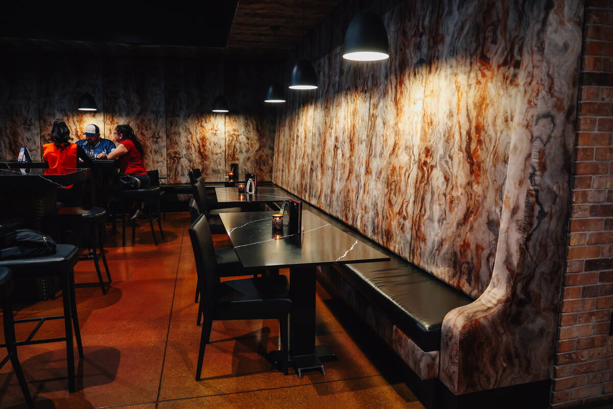 A dining area at Born and Raised on Wednesday, Nov. 19, 2025, in Las Vegas. (Madeline Carter/La ...