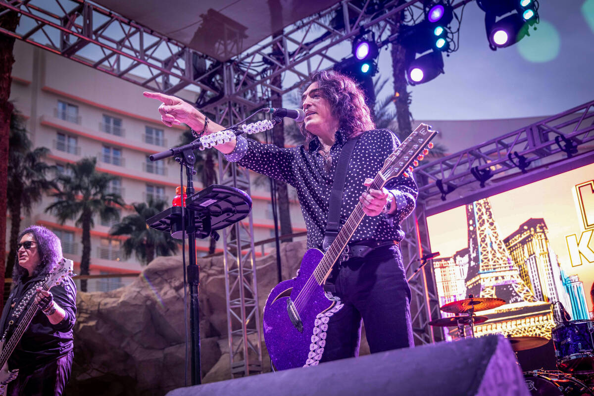 KISS takes the stage for an unmasked acoustic kick-off performance on Friday, Nov. 14, 2025 at ...