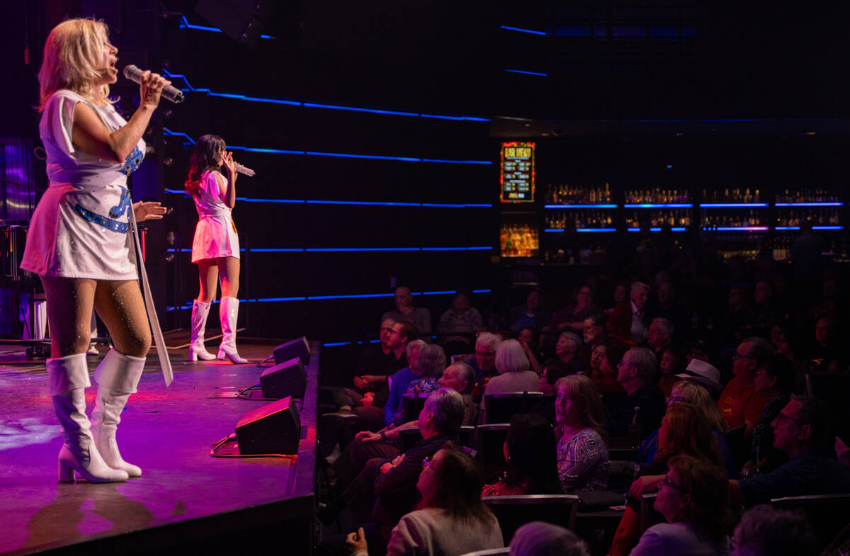 The stage is seen during Thursday evening’s showing of ABBACadabra -- The Ultimate ABBA ...