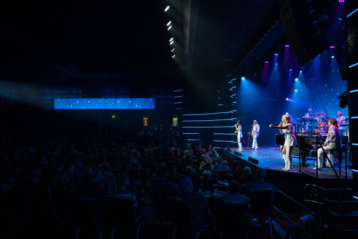The stage is seen during Thursday evening’s showing of ABBACadabra -- The Ultimate ABBA ...