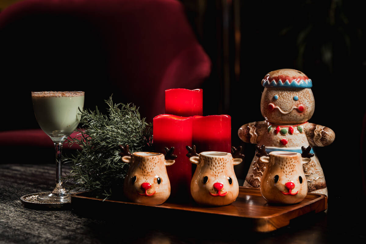 Easy's_(L to R) From left, the Pistachio Martini; Dasher, Dancer and Prancer; and Naughty Ginge ...