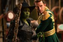 This image released by Universal Pictures shows Cynthia Erivo, left, and Jonathan Bailey in a s ...