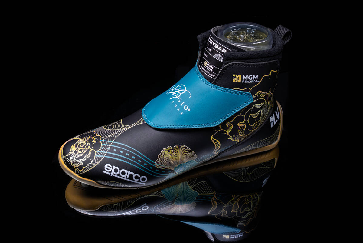 At the Shoey Bar, guests can sip from two limited-edition Sparco shoe designs inspired by seaso ...