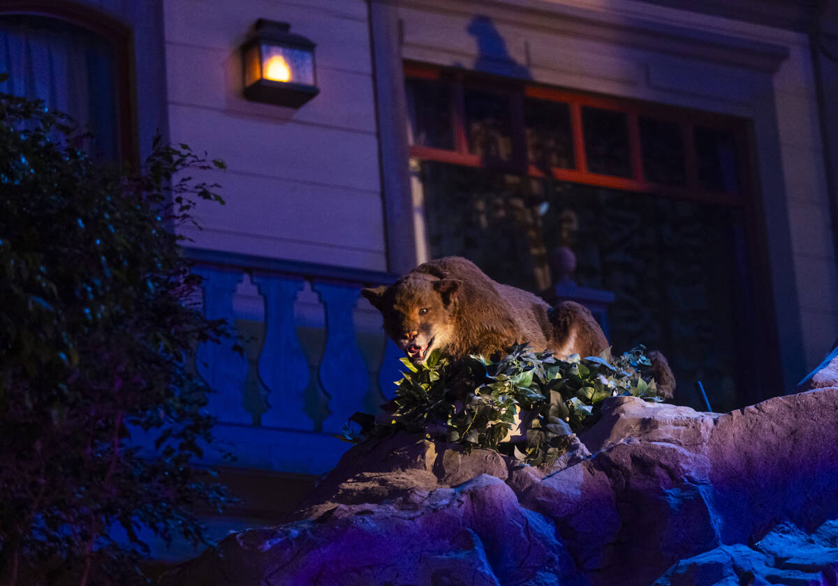 An animatronic bobcat is seen in the show at Mystic Falls Park at Sam's Town on Wednesday, Aug. ...