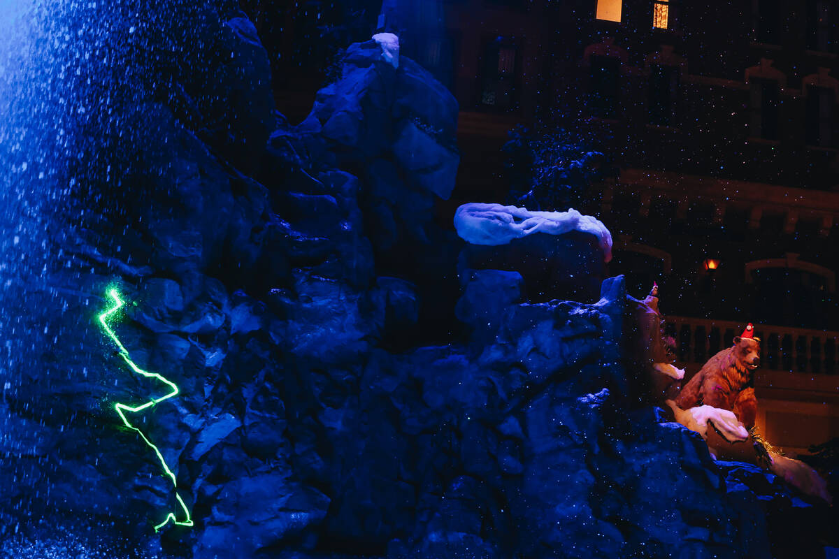 The Mystic Falls Park light show begins at Sam’s Town on Saturday, Dec. 30, 2023, in Las ...