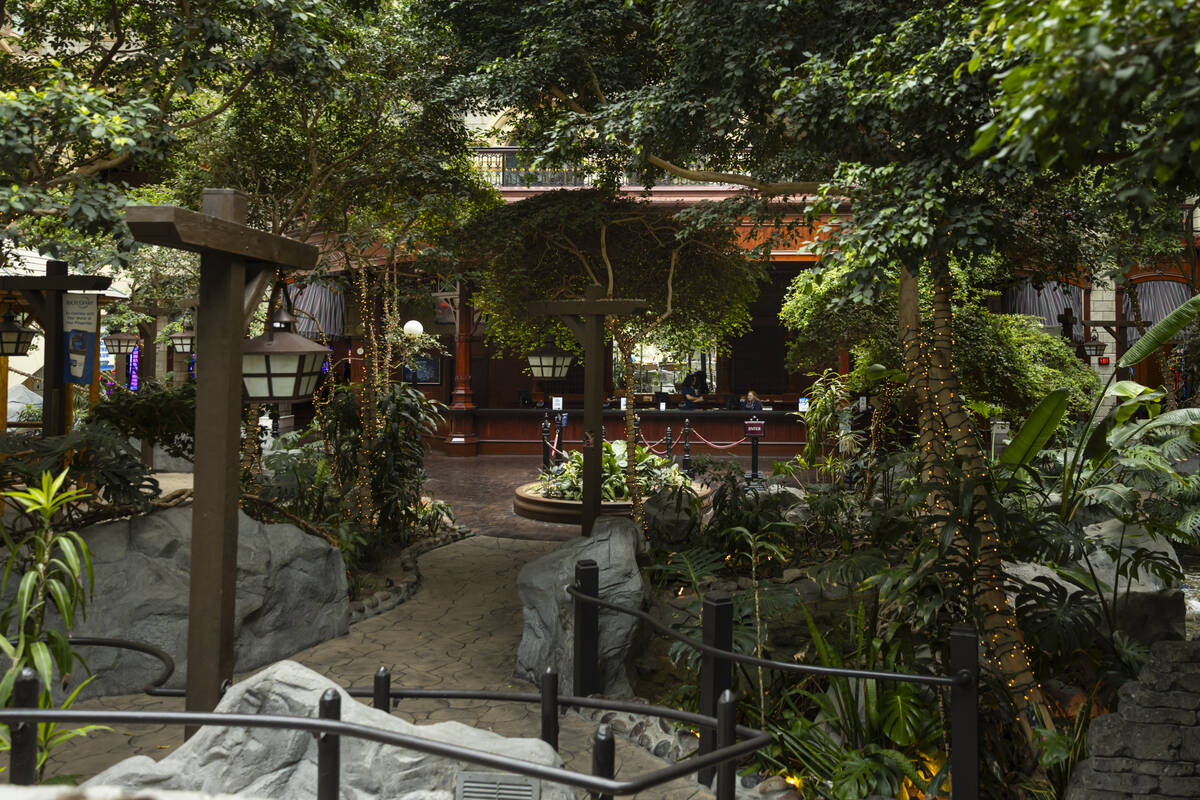 The registration desk at Sam’s Town is seen inside Mystic Falls Park, which features a l ...