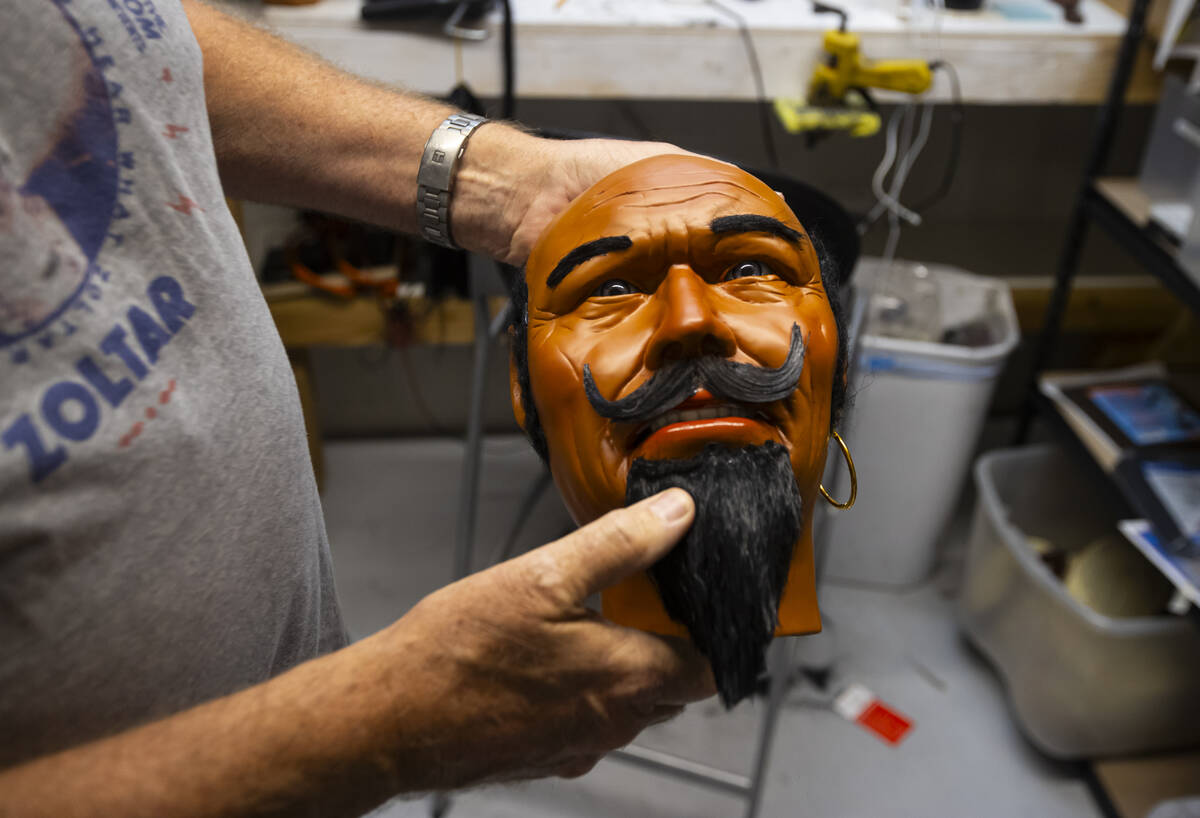 A face mold for the Zoltar character is seen during a tour of Characters Unlimited, which produ ...