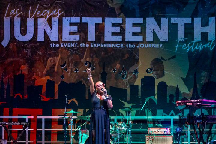 Singer Tymara Walker performs Lift Every Voice and Sing often referred to as "The Black Nationa ...