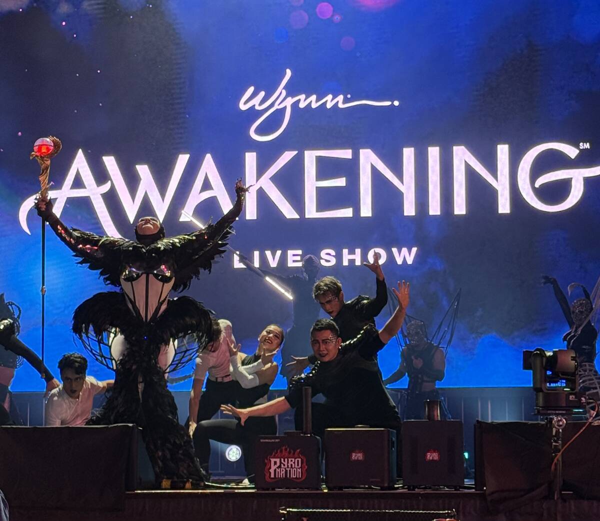 The cast of "Awakening" is shown at the Formula One Las Vegas Grand Prix Heineken Stage at East ...